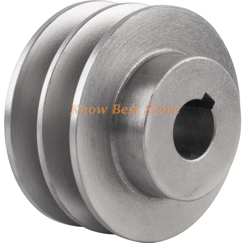 1pcs OD:80mm Groove width:16mm 2A Type Cast Iron Belt Pulley double Groove Motor Pulley Complete Motor V-belt Pulley