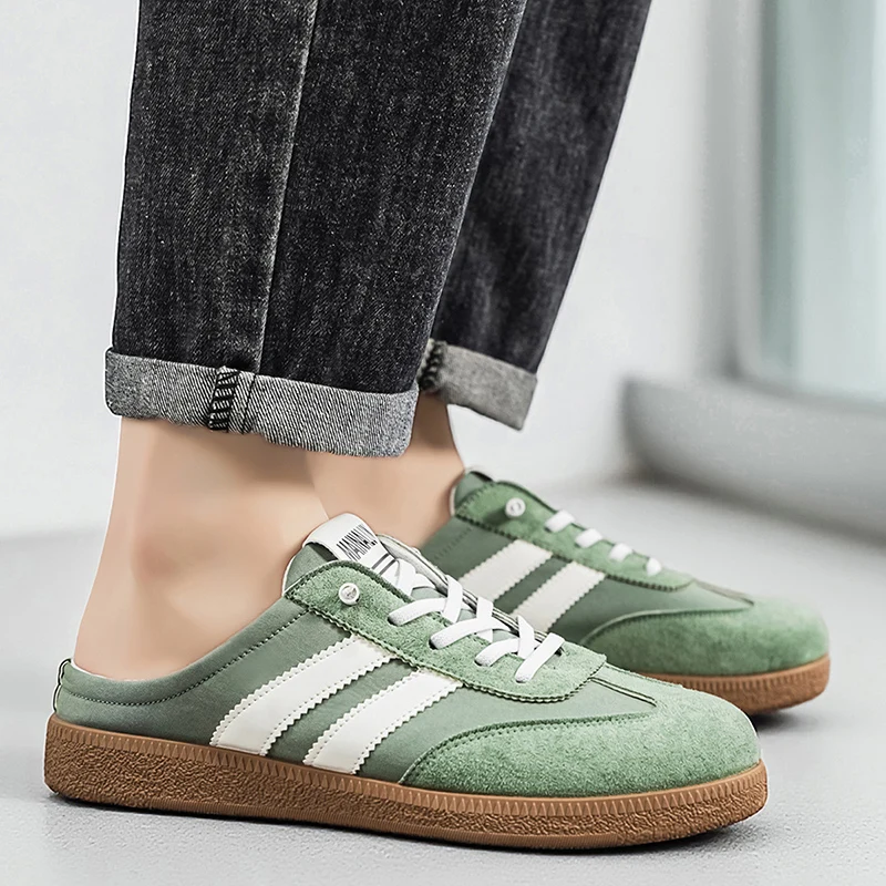 Fashion Design Half Shoes For Men Summer Slippers Big Size 48 Men's Casual Shoes Outdoor Comfortable Slip-on Sneakers Man Mules