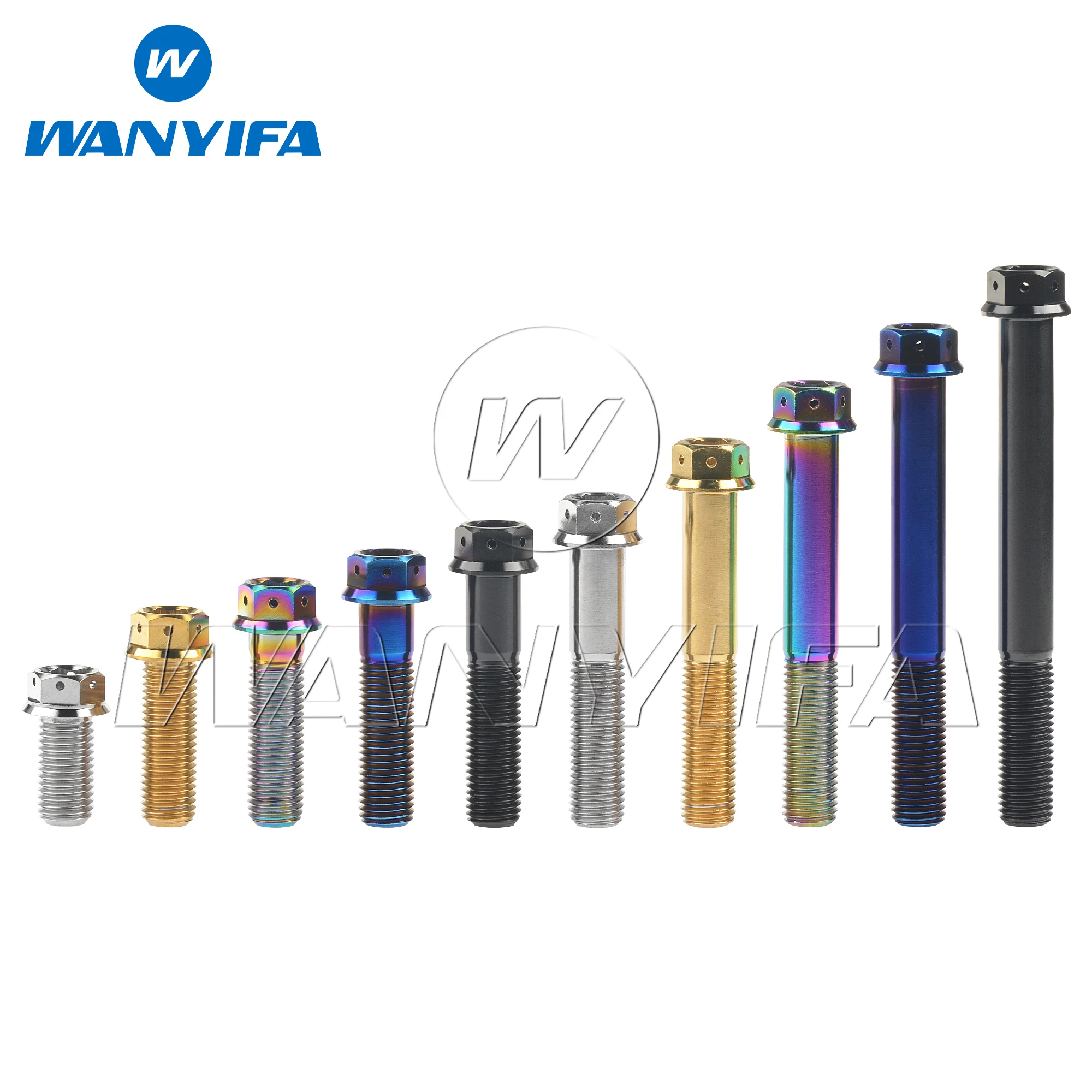 Imagen 4: Wanyifa Perno de titanio M10x20 25 30 35 40 45 50 55 60 65 70 75 80 85 Brida de 90 mm con orificios perforados Tornillos de cabeza hexagonal Paso 1,25/1,5