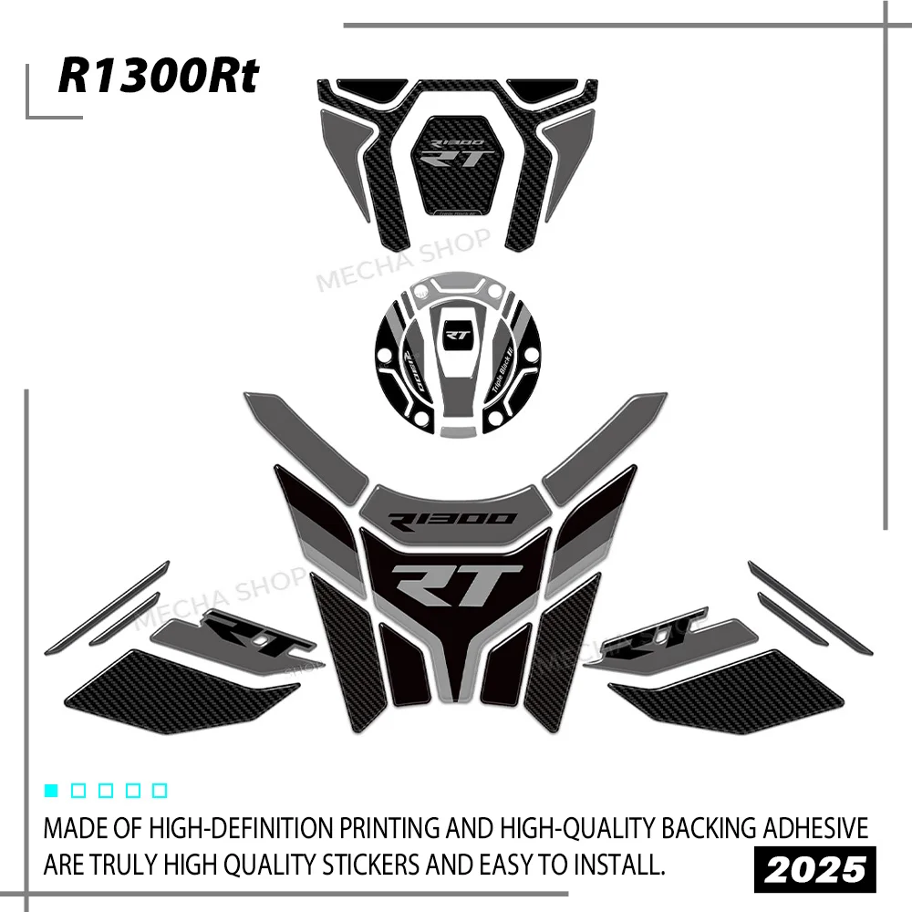 Motorcycle Fuel Tank Waterproof 3D Gel Sticker For R 1300 RT 2025- Tank Pad Protection R1300RT Triple Black Accessories