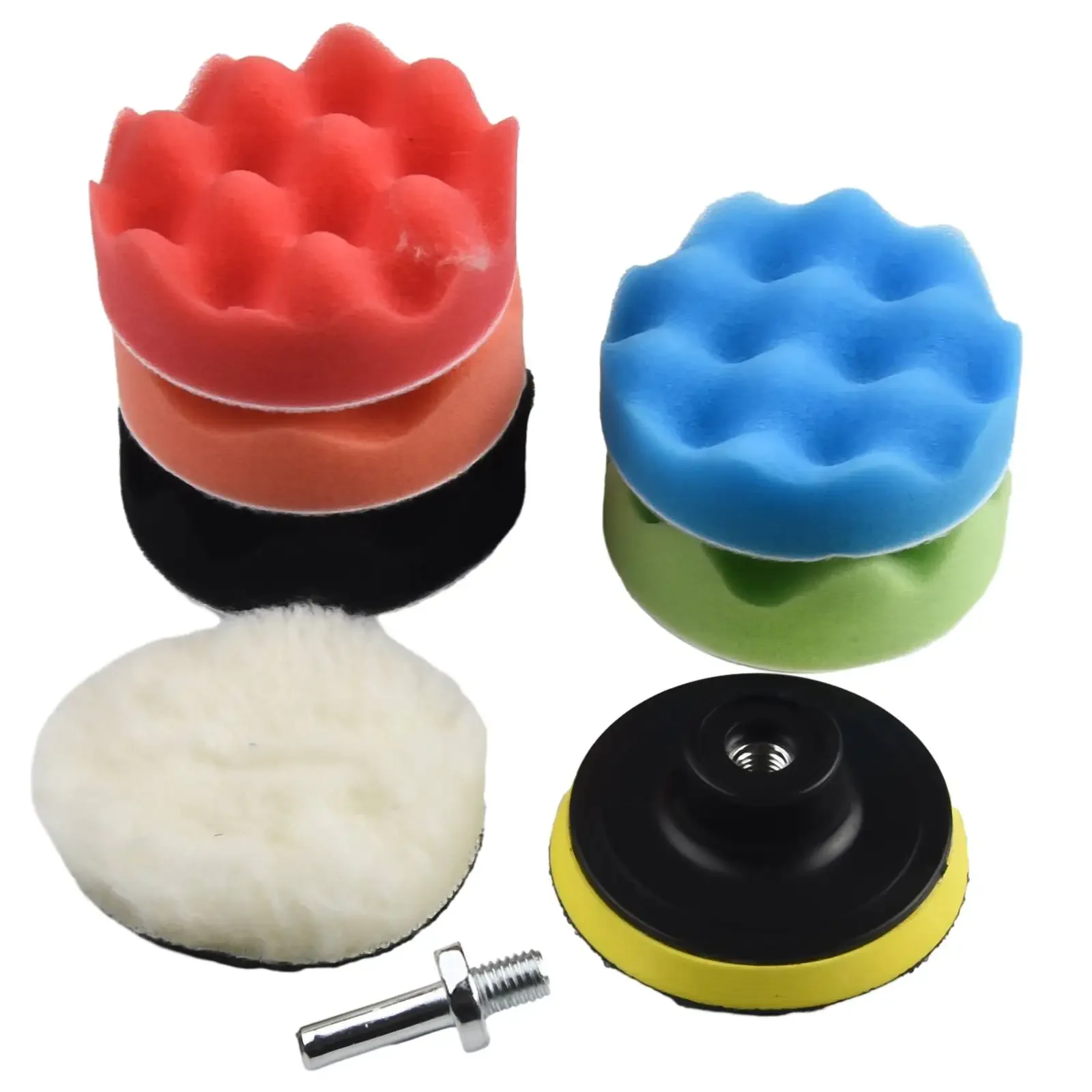 

3 Inch CarPolishing Disc 8Pcs/Set Self-Adhesive Buffing Waxing Sponge Wool Wheel Polishing Pad For Car Polisher Drill Adapter