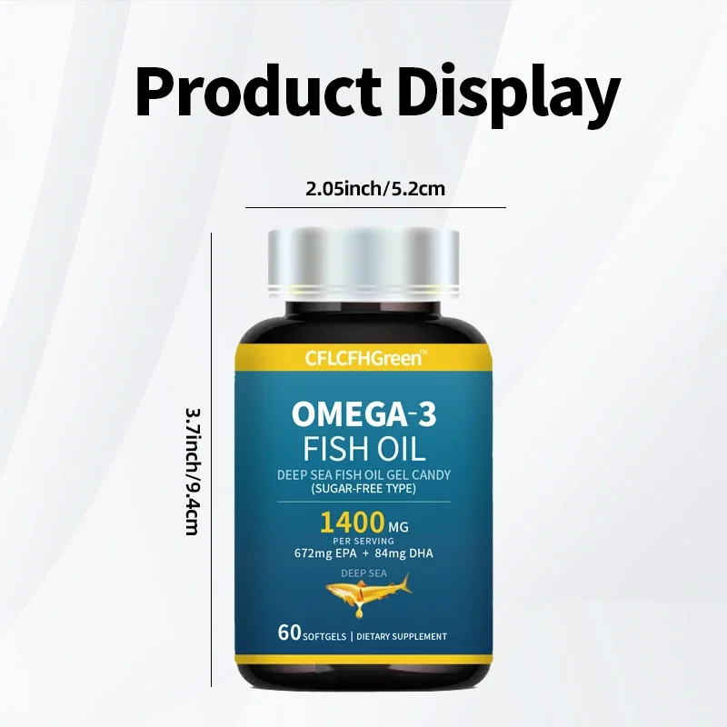 High Quality Fish Oil Omega3 Capsules Blood Vessels Cleansers For Eye Joint Skin Heart Health Blood Lipids Cleanse 60/180/300Pcs