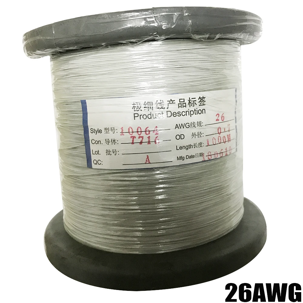 10m Teflo Wire UL10064 26AWG 32AWG 34AWG Micro Litz Wire Solder High Conductivity Mounting Wire PTFE Compensation Cable