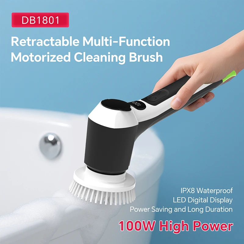 新しくアップグレードされた電動クリーニングブラシ長時間稼働強力なパワー伸縮ロッドは自由に調整可能