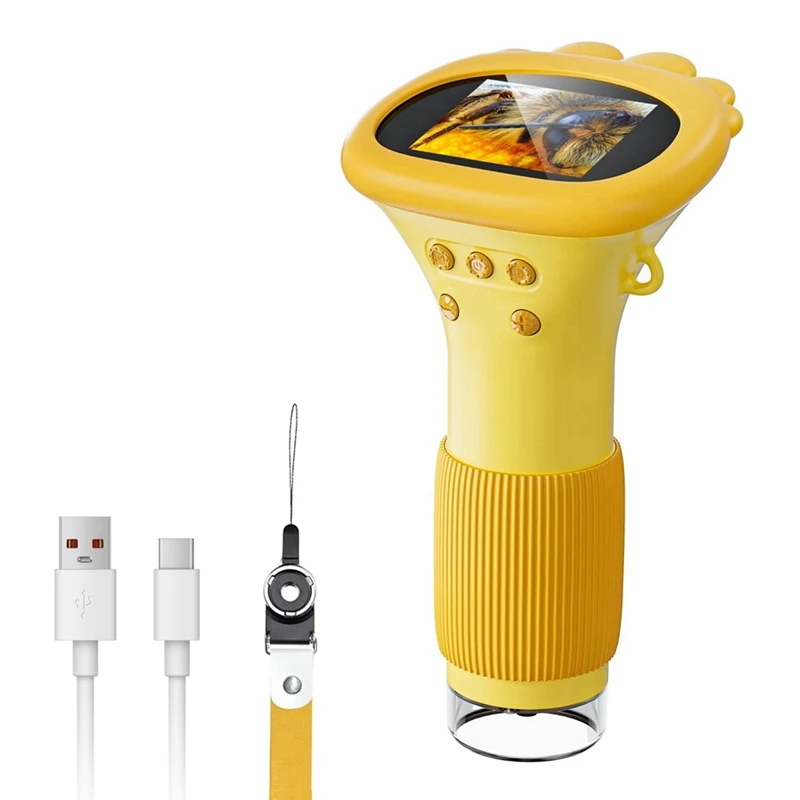 Kids Microscope, 1000X Handheld Digital Microscope HD Portable Mini USB Microscope Camera Compatible With PC