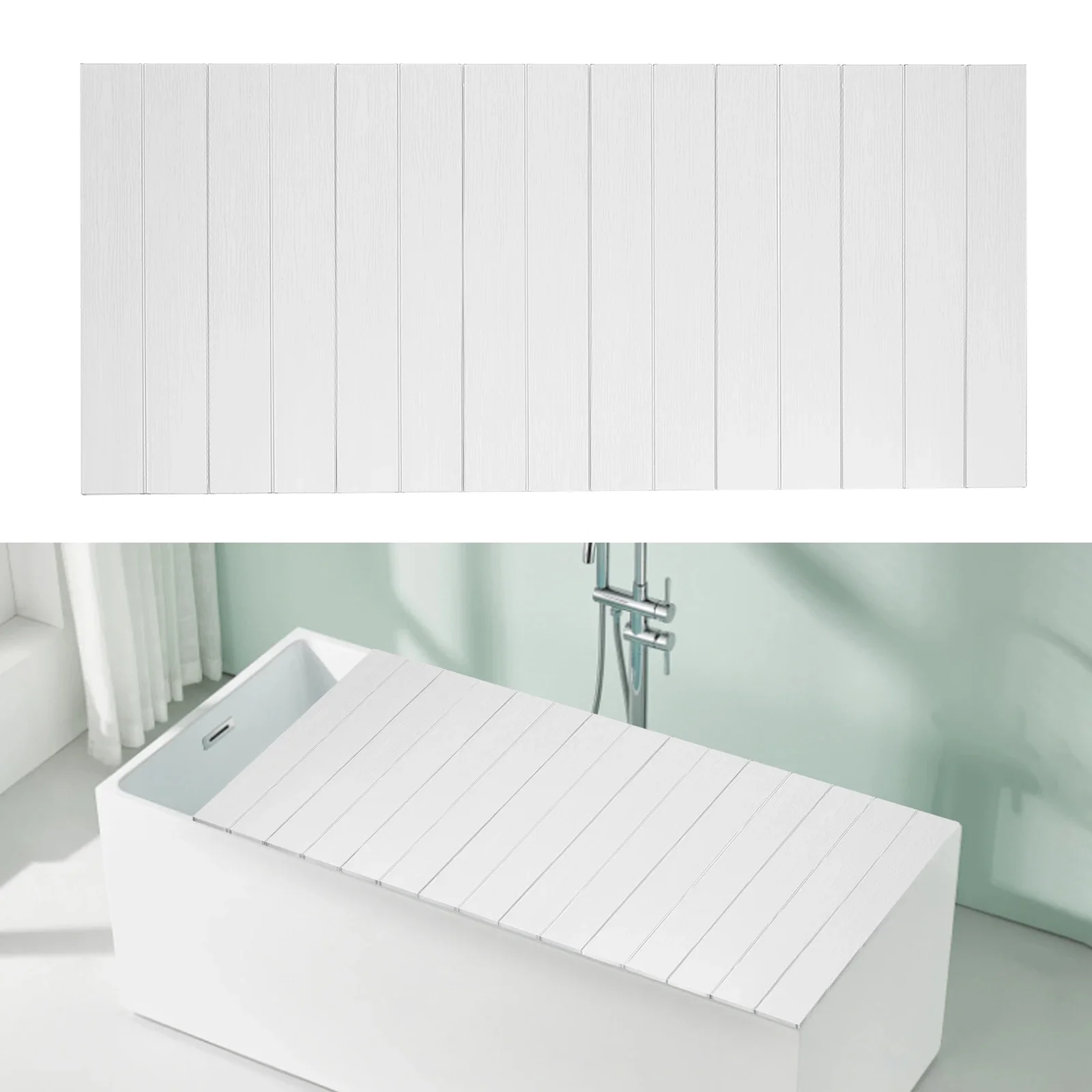 Bathtub Cover Folding Bath Lid Insulation Dust Cover for Bathroom, Home