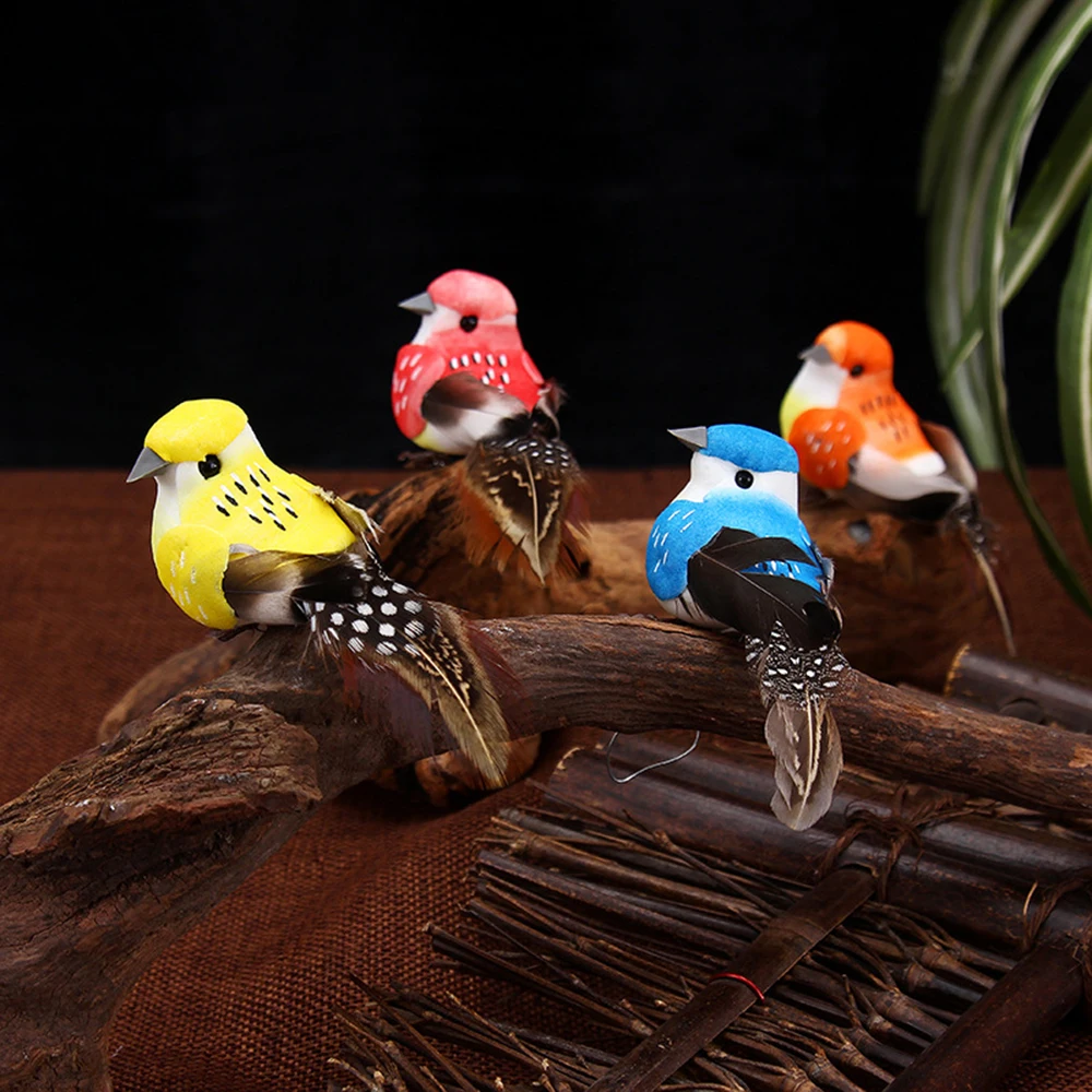 6 x künstliche Vögel, gefälschte Schaumstoff-Tiersimulation, Federvögel, Modelle, DIY, Hochzeit, Haus, Garten, Ornament, Dekoration – Detail 8