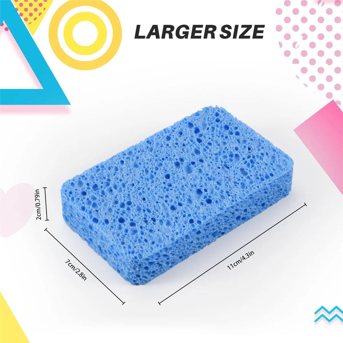 Large Cellulose Sponges,Kitchen Sponges for Dish, Duty Scrub Sponges,Non-Scratch Dish Scrubber Sponge for Cookware 5 Pcs