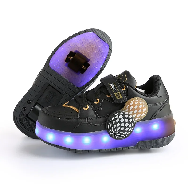 포네라이트 소녀 소년 롤러 신발 LED 라이트업 휠 스니커즈 어린이 롤러 스케이트 신발 어린이 선물 크리스마스