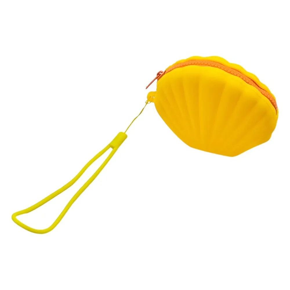 New Silicone Coin Purse Shell Shape Zipper Earphone Bag Portable Cosmetic Bag Women Girls
