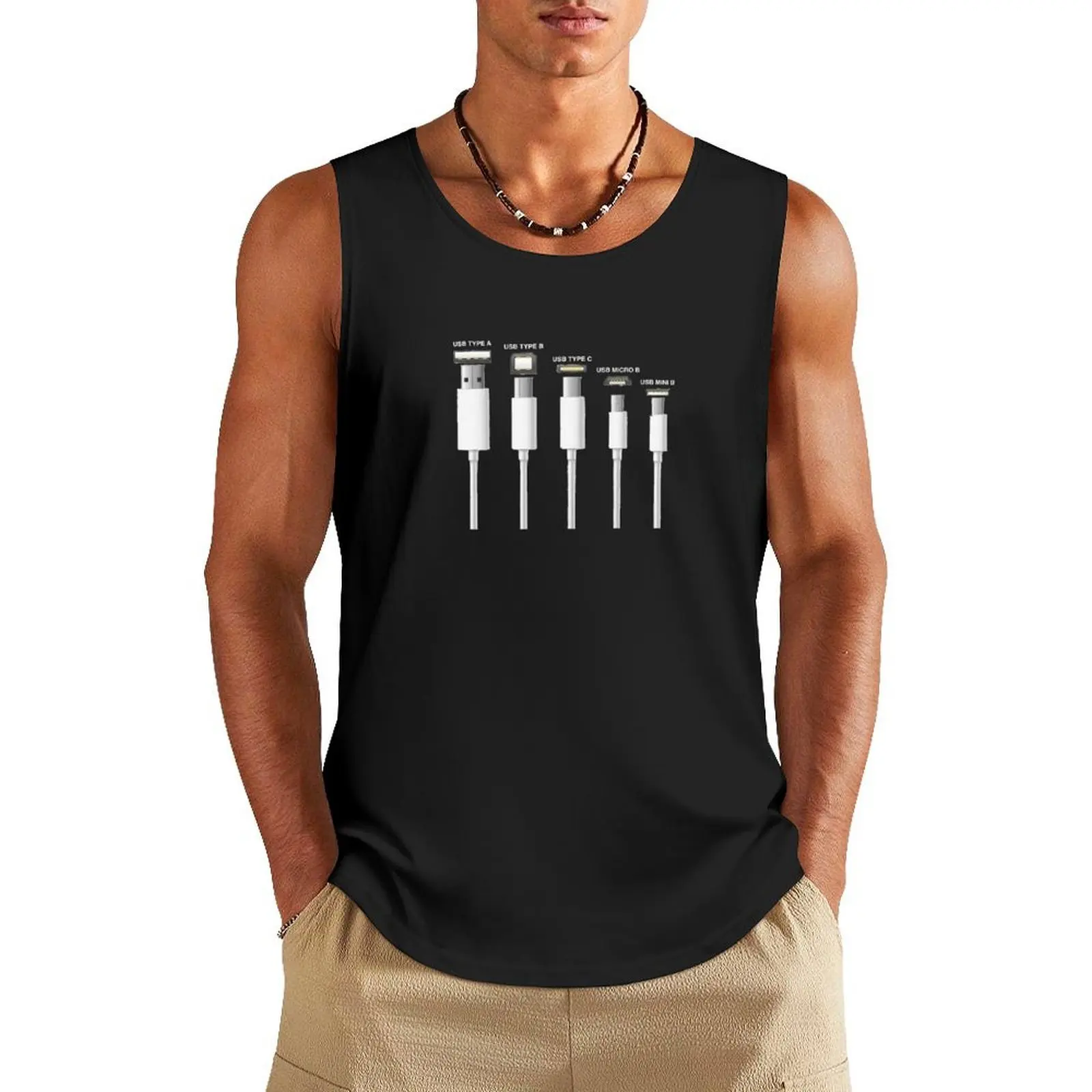 

Linus USBs Tank Top Man clothes for gym gym shirt man cotton t-shirts man sleeveless shirt