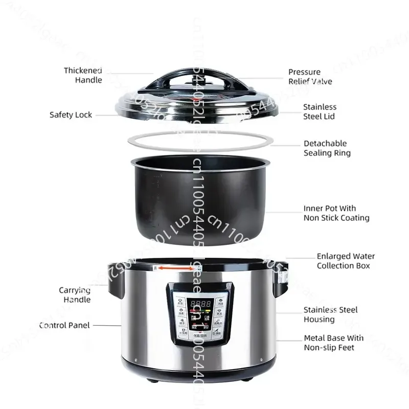 12 Liter Pressure Rice Cooker Electric Commercial Large Capacity Quick Cooking