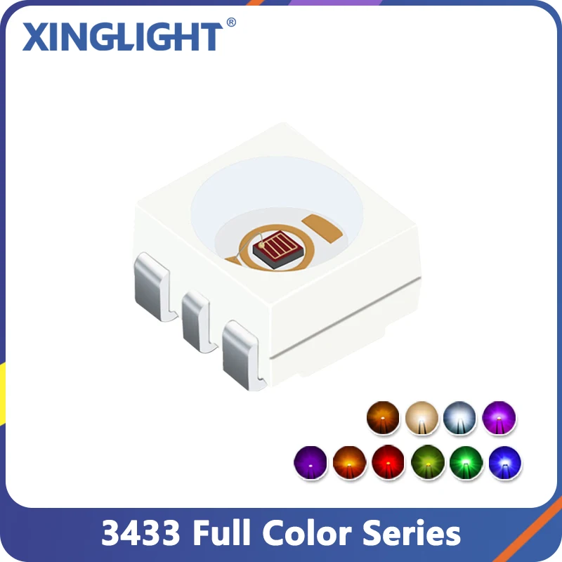 

10 шт. 3433 0,5 Вт 5 В SMD XL-3433SURC многоцветные оранжевые красные, белые, желтые, синие светодиодные бусины, диод