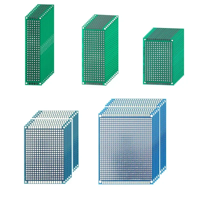 10PCS PCB Universal circuit board 2*8/3*7/4*6/5*7/7*9cm Double Side PCB Circuit Board Universal Printed Perfboard Electronic Kit
