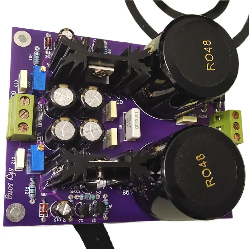 Discrete architecture CD DAC front stage, continuously adjustable positive and negative voltage linear series power supply board