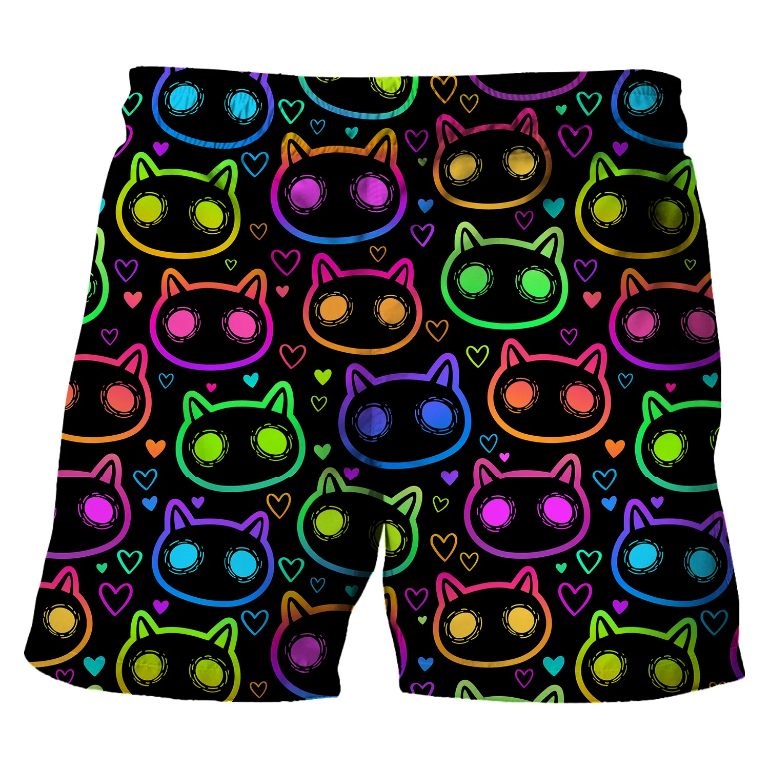 

Летние детские шорты с забавным котом и граффити, детские повседневные пляжные штаны, спортивная одежда с графическим рисунком для девочек, быстросохнущие шорты для плавания для мальчиков