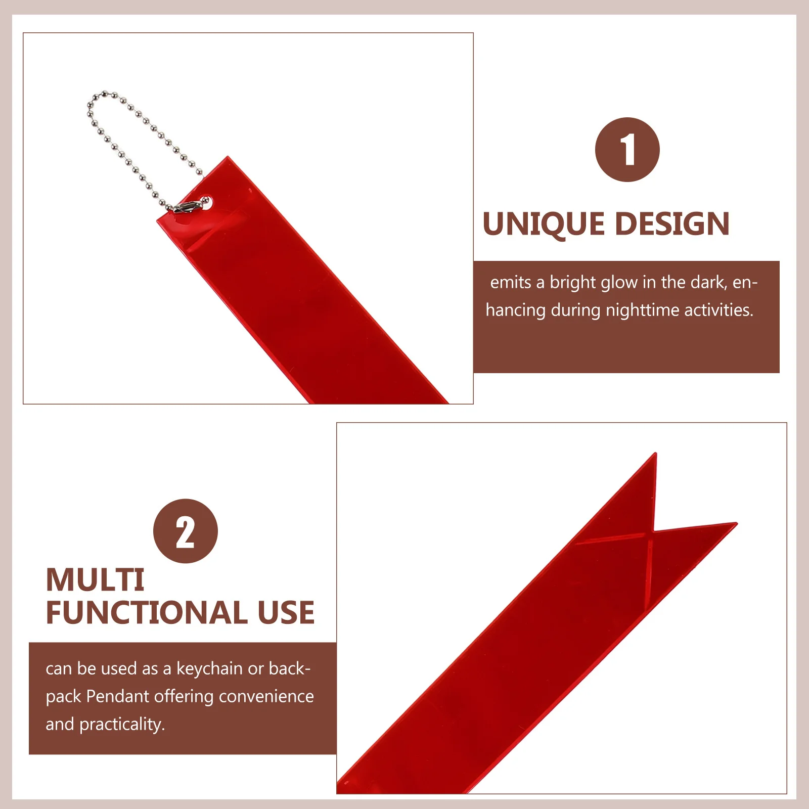 24 Buah Liontin Keselamatan Reflektif Bentuk Bintang Hati untuk Tas Sekolah Ransel Bersepeda Visibilitas Luar Ruangan Reflektor Tag Ransel