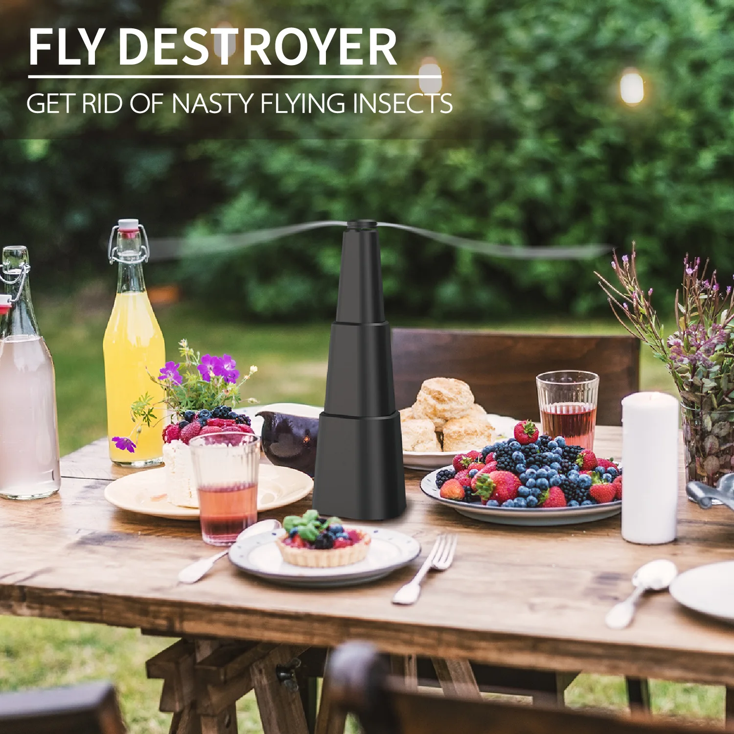 InsectT Repelling Bug Fan Fly Deterrent Stretchable Smaller Indoor Outdoor Table Use Holographic Blade Battery Powered Fly Fan