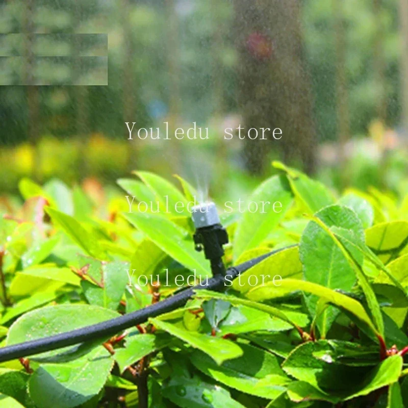 1 Set Fog Nozzle Irrigation System Portable Misting Automatic Watering 5-20m Garden Hose Spray Head with 4/7mm Tee and Connector