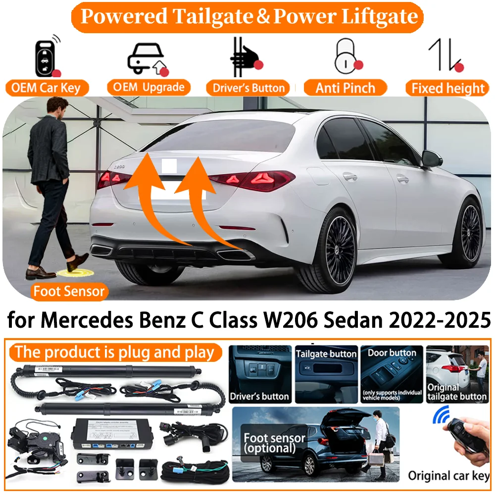 Car Powered Tailgate system for Mercedes Benz C Class W206 Sedan 2022-2025 Auto Electric Power Tailgate Tail Gate Lift Strut kit