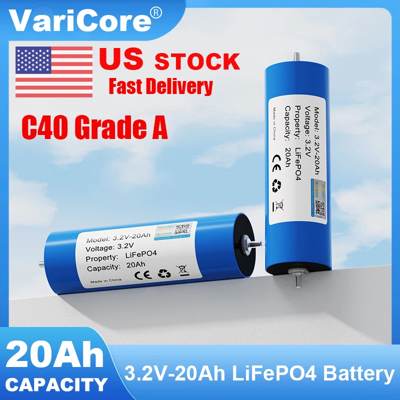 

Аккумулятор LiFePO4 3.2V 20AH (США) – перезаряжаемые литий-железо-фосфатные батареи для DIY проектов, 12V, 24V, 48V для электромобилей, гольф-каров, лодок, кемперов