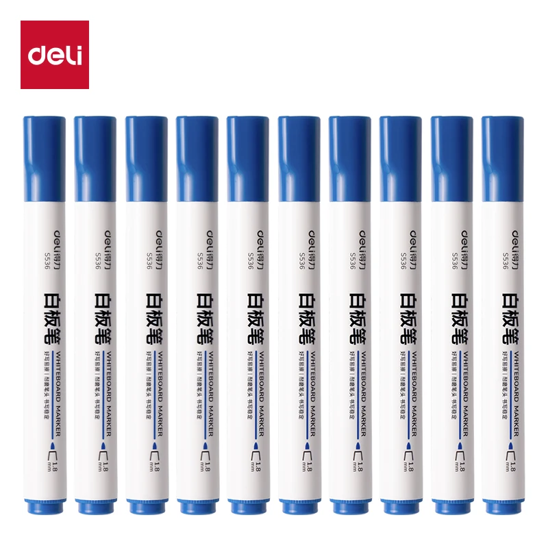Deli Chisel Tip Whiteboard Marker - Water-Based, Erasable, for Writing & Drawing