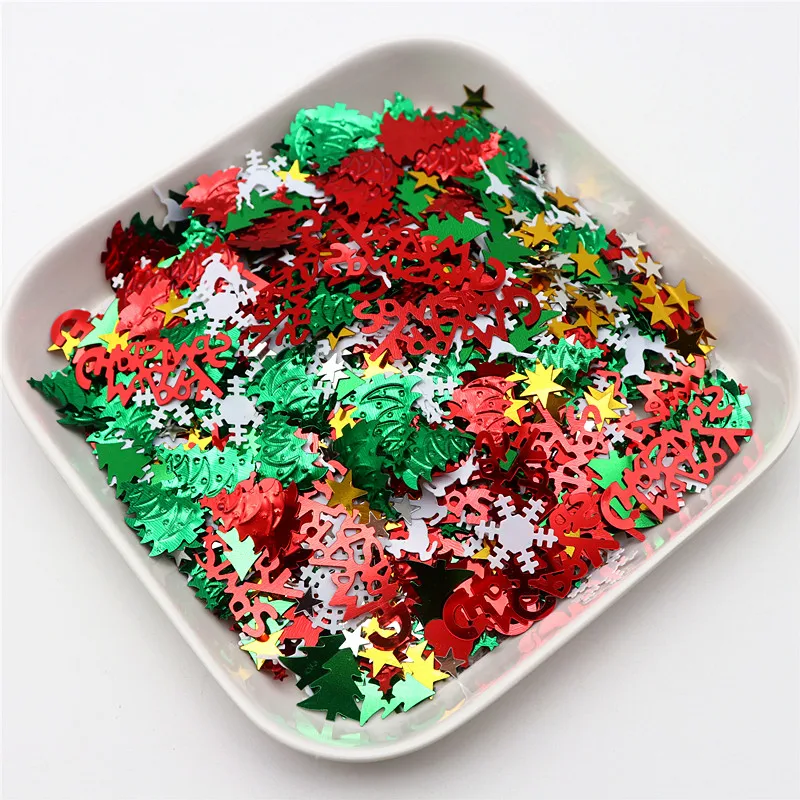 10-20g Christmas DIY Sequined Elk Christmas Tree Pattern Multi-Size Garment Sewing Material Nail Art Accessories Art Decoration