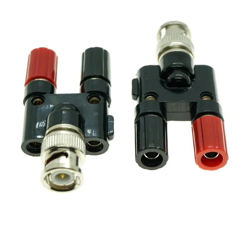 BNC Male Female to Two Dual 4mm Banana Male Female Jack Plug Coaxial Coax Jack Splitter Connector RF Adapter 50ohm