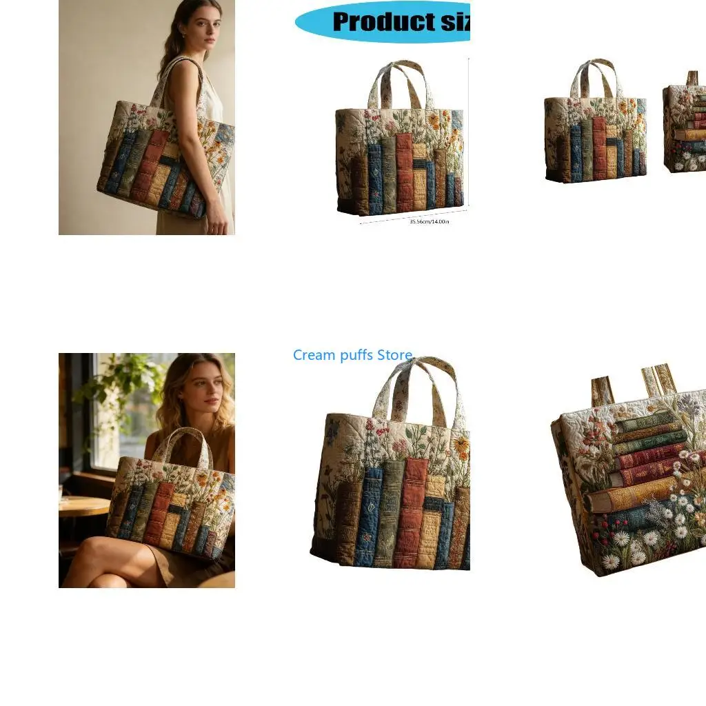 50LE Fashionable Canvas  Artistic Design Multifunctional Shoulder Bag for Daily Use
