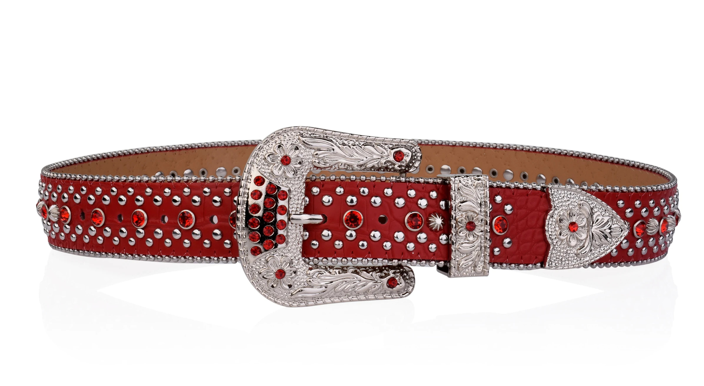 Punk Rock Damengürtel Luxus Strass glänzender Knopf PU verziert Y2K Gürtel Retro Herren Jeansgürtel – Detail 14