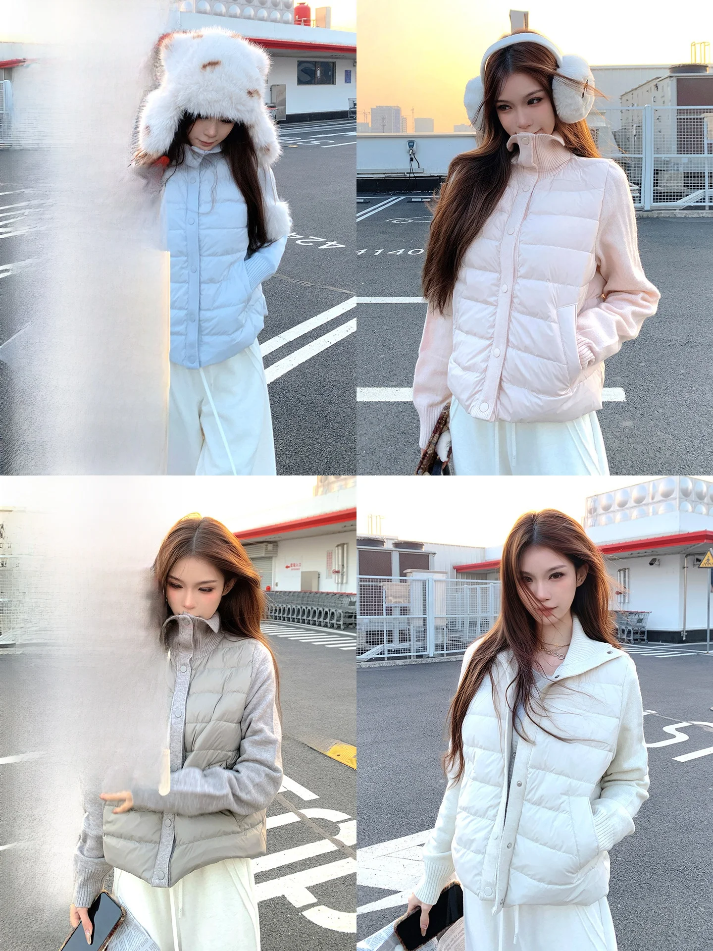 

Легкое вязаное пальто Du down Jaet Pure Color Slim Fit, зимнее пальто Sweet Simp Pie Snowy Winter, белый жилет Du Feather