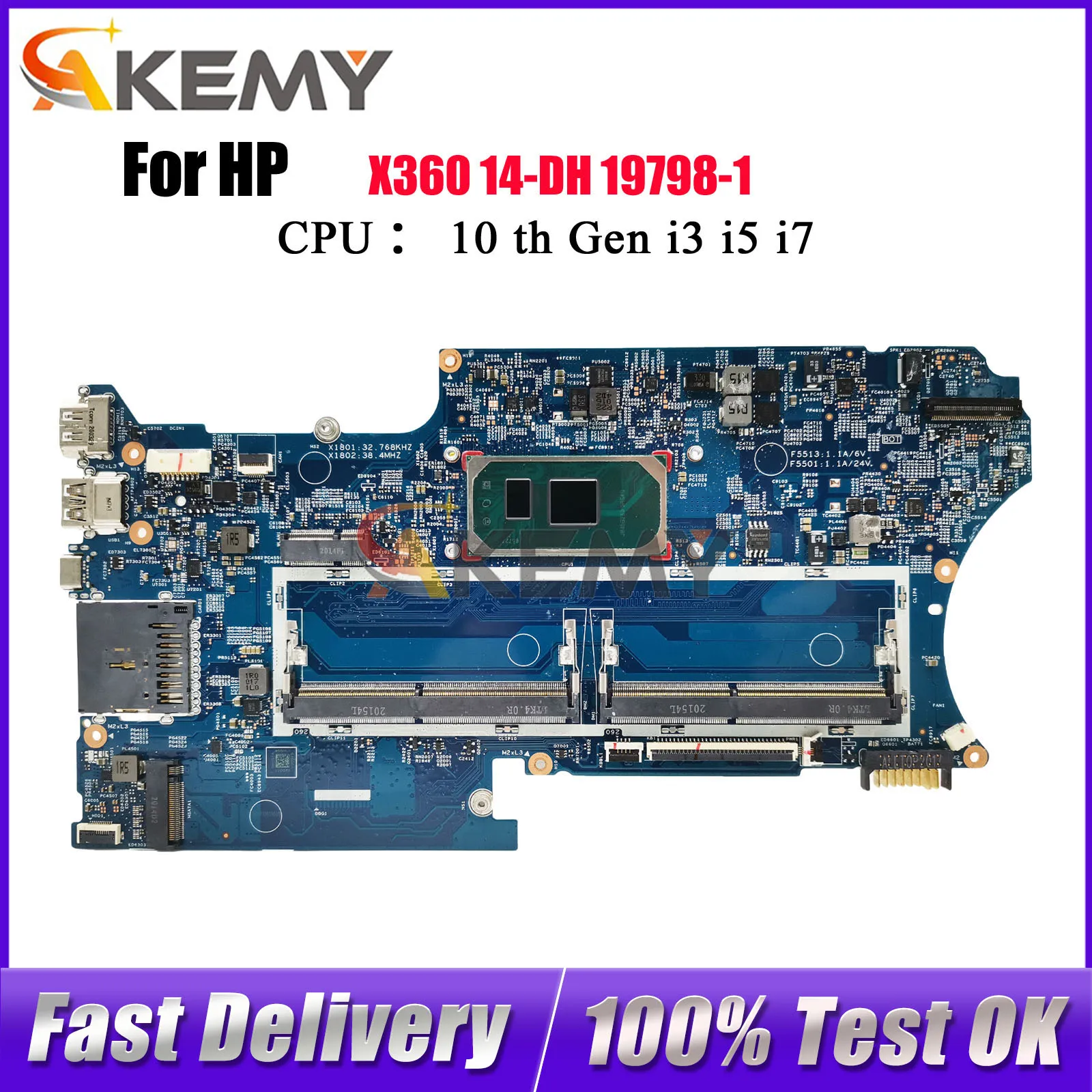 

L87921-601 L98473-601 For HP Pavilion X360 14-DH Laptop Motherboard 19798-1 With i5-1035G1 i7-1065G7 CPU DDR4 100% Fully Tested
