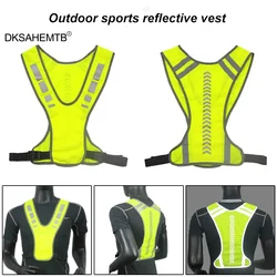 Bike Night Reflective Vest Night Riding High Visibility Safety Jacket Running Jogging Outdoor Sports Vest