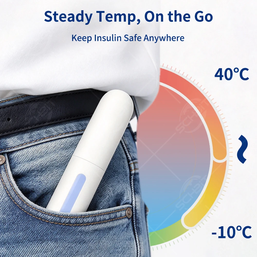 Portable Insulin Pen Travel Case with Phase Change Material Dual Temperature Control Keeps Insulin Stable for Daily Carry