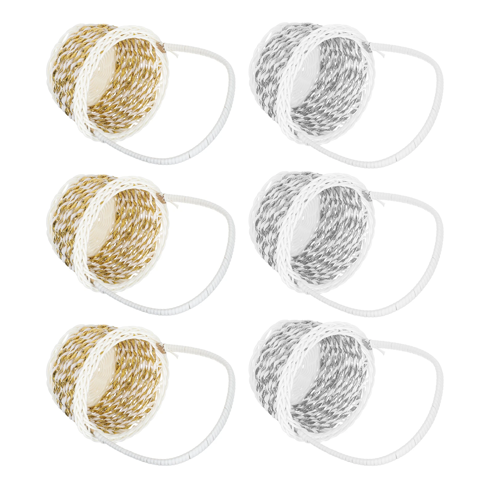 

6 pcs Storage Baskets Mini Woven Decorative Pantry Handheld Fruit Bread PP Durable Portable Vegetable Candy Snack