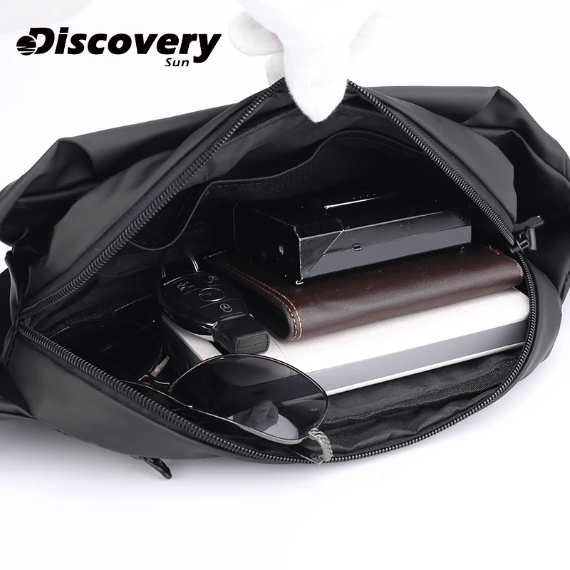 DISCOVERY-SUN Unisex Leisure Fashion Shoulder Bag South Korean Youth Multi Pocket Schoolbag Nylon Waterproof Crossbody Bag