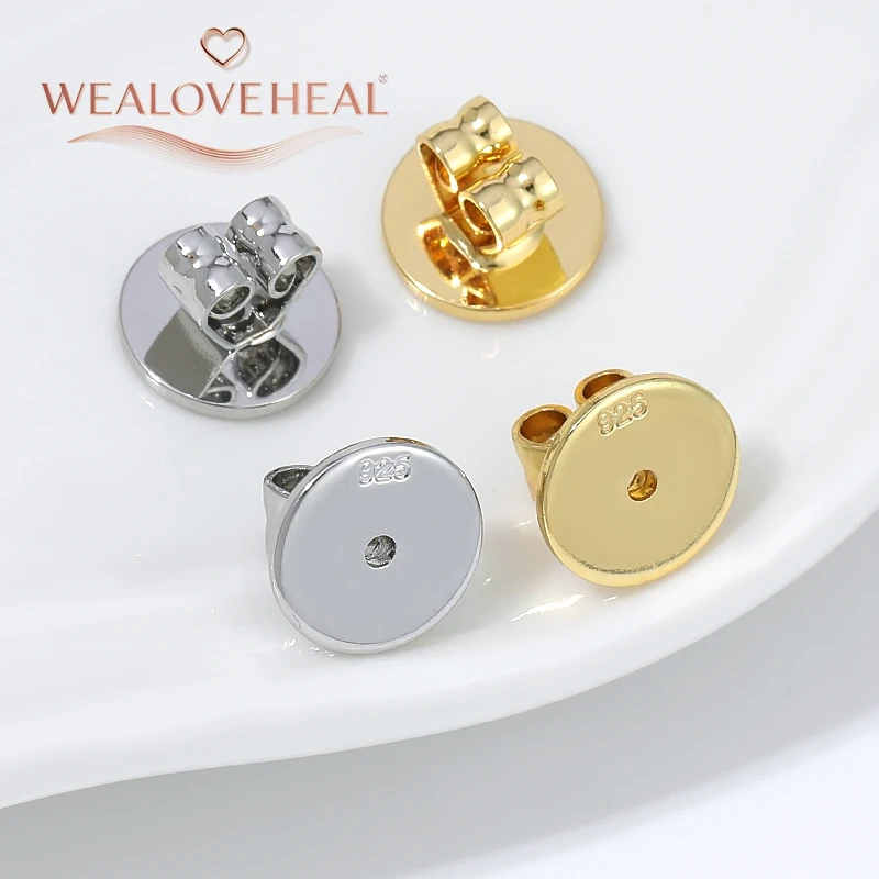 5/10 Stück 18K vergoldete Messing-Ohrringverschlüsse, große Scheiben-Ohrstopper, rutschfeste Ohrringkappen, Schmuckzubehör für DIY-Projekte ​ Zubehör – Detail 16