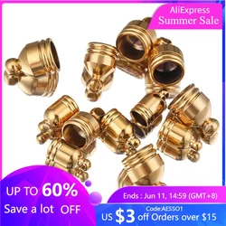 10pcs Lot Stainless Steel Silver Gold Clasps Hooks Cords End Caps Cord for Jewelry Making Bracelet Necklace DIY Jewelry Findings