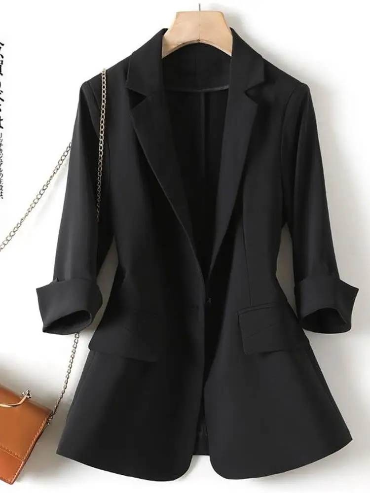 

Slim Fit ort Length Костюм на одной пуговице Jaet Женский весенне-летний тонкий костюм для поездок на работу без глажки Корейская версия Seven Sve