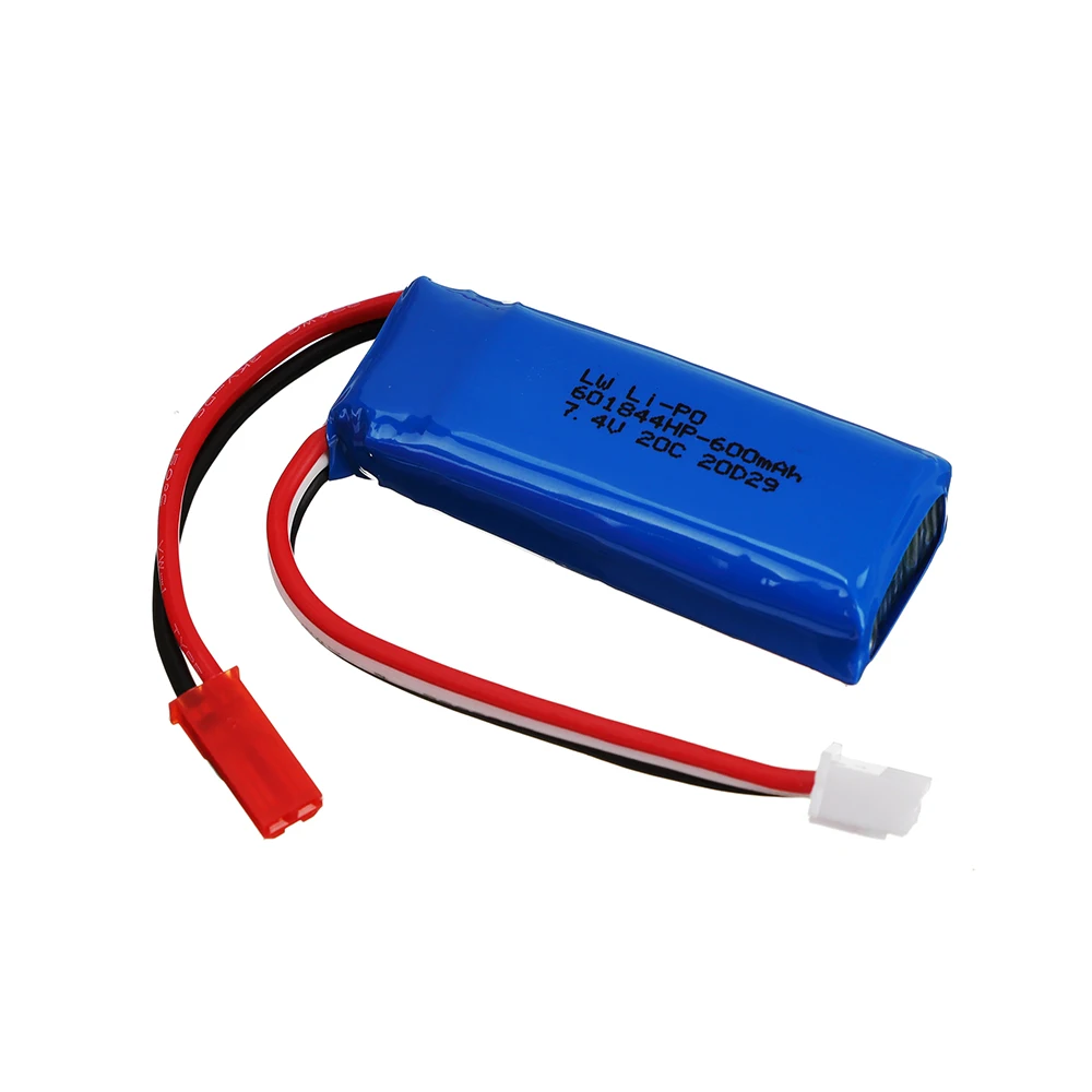 Batteria Lipo 7.4V 600mAh 20C per WLtoys K969 K979 K989 K999 P929 P939 ricambi auto RC 2s 7.4V 600mAh batteria Set da 1 pz a 5 pezzi