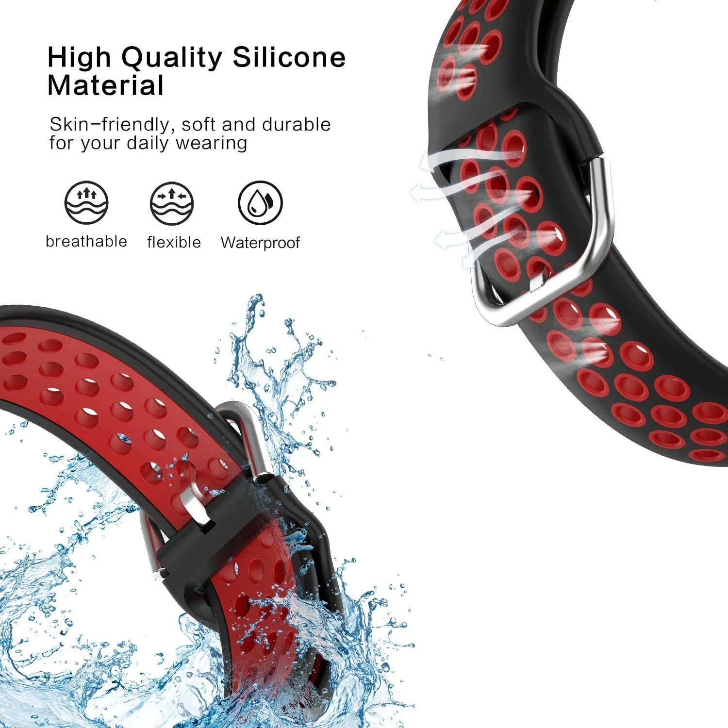 Silicone Strap For Huawei Watch Fit 3 Sport Breathable Watchband Stainless Steel Buckle Bracelet Band Huawei Fit 3 Accessories