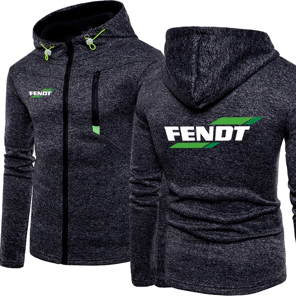 New Spring Autumn Men's Fashion Fendt Logo Hoodie Casual Fleece Cardigan Long Sleeve Hip-Hop Harajuku Zipper Hoody Jacket