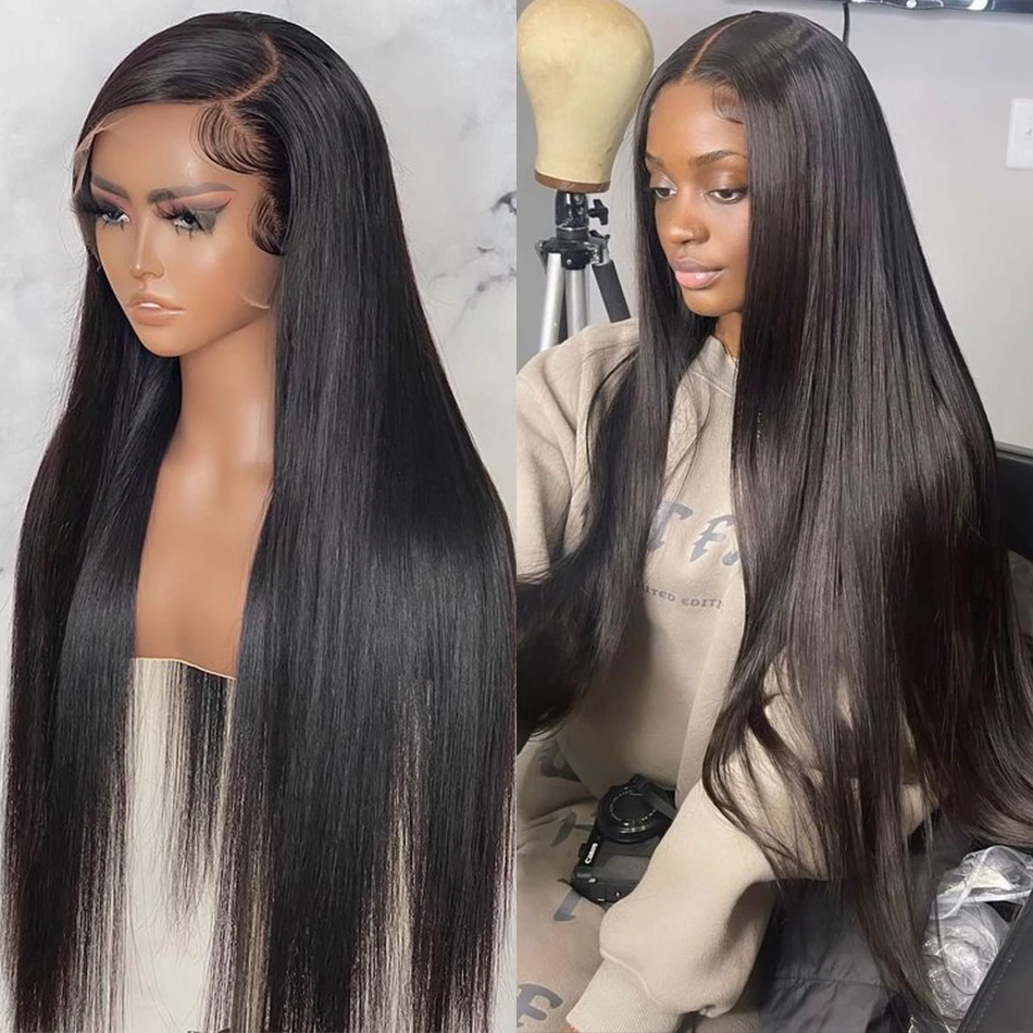 Straight Human Hair Lace Frontal Wig for Women Pre Plucked Brazilian Hair 13X4 HD Transparent Lace Frontal Wig with Baby Hair