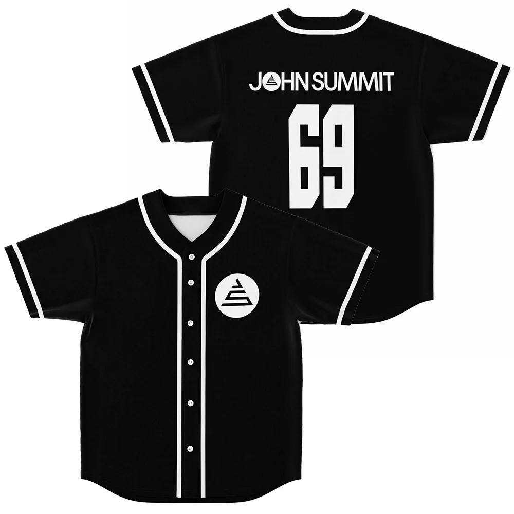 

John Summit 69 Custom Black Baseball Jersey Harajuku Thin button Baseball Uniform Baseball Jersey For Fan