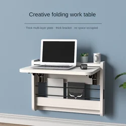 Wall Hanging Folding Table Solid Wood Storage Rack Multi-functional Wall Metope Laptop Computer Table Small Family Folding Table