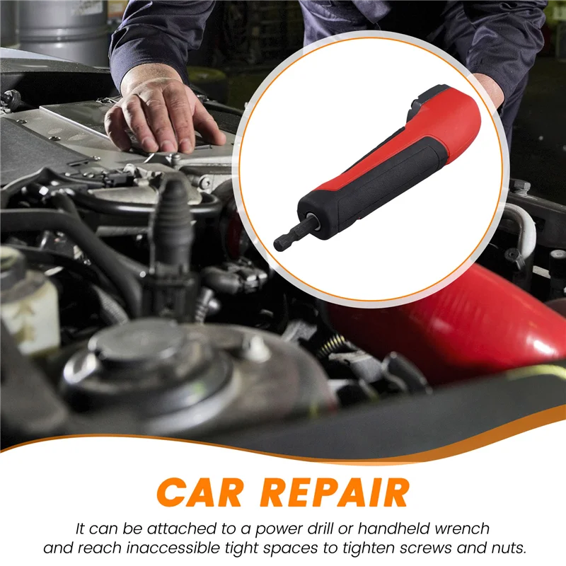 

90-градусный прямоугольный удлинитель хвостовика для сверления, 1/4 дюйма, магнитная отвертка, шестигранная головка для сверла, держатель, гаечный ключ, инструмент-A78U