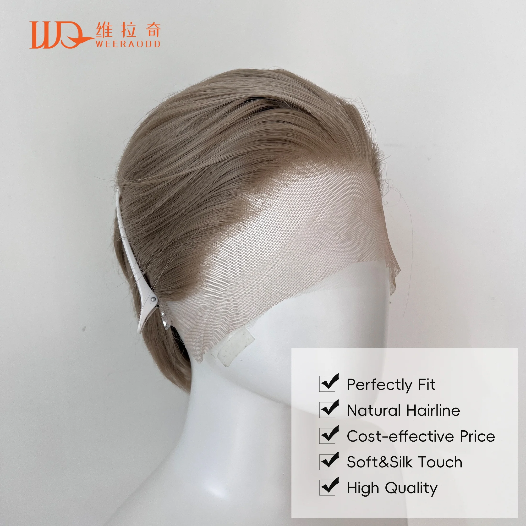 

13x4 Lace Frontal Wig 10" Short Bob Ash Blonde Synthetic Hair Natural Hairline Glueless Heat Resistant Unisex 150% Density