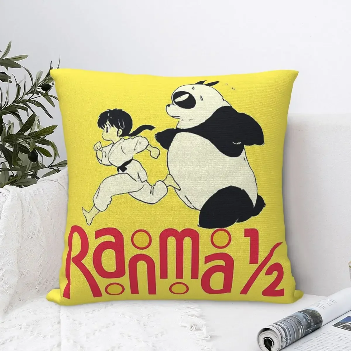 Ranma 1/2 Saotome Pig Girls Square Pillowcase Polyester Pillow Cover Cushion Zip Decorative Comfort Throw Pillow For Home Car