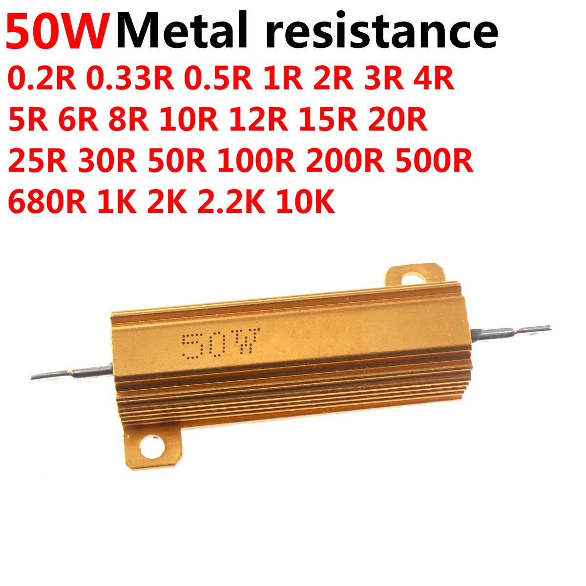 

5PCS RX24 50W Resistor 0.1R 0.2R 0.3R 1R 2R 3R 4R 5R 6R 8R 10R 12R 15R 20R 25R 30R 50R 100R 200R 500R 680R 1K 2K 2.2K 10Kohm