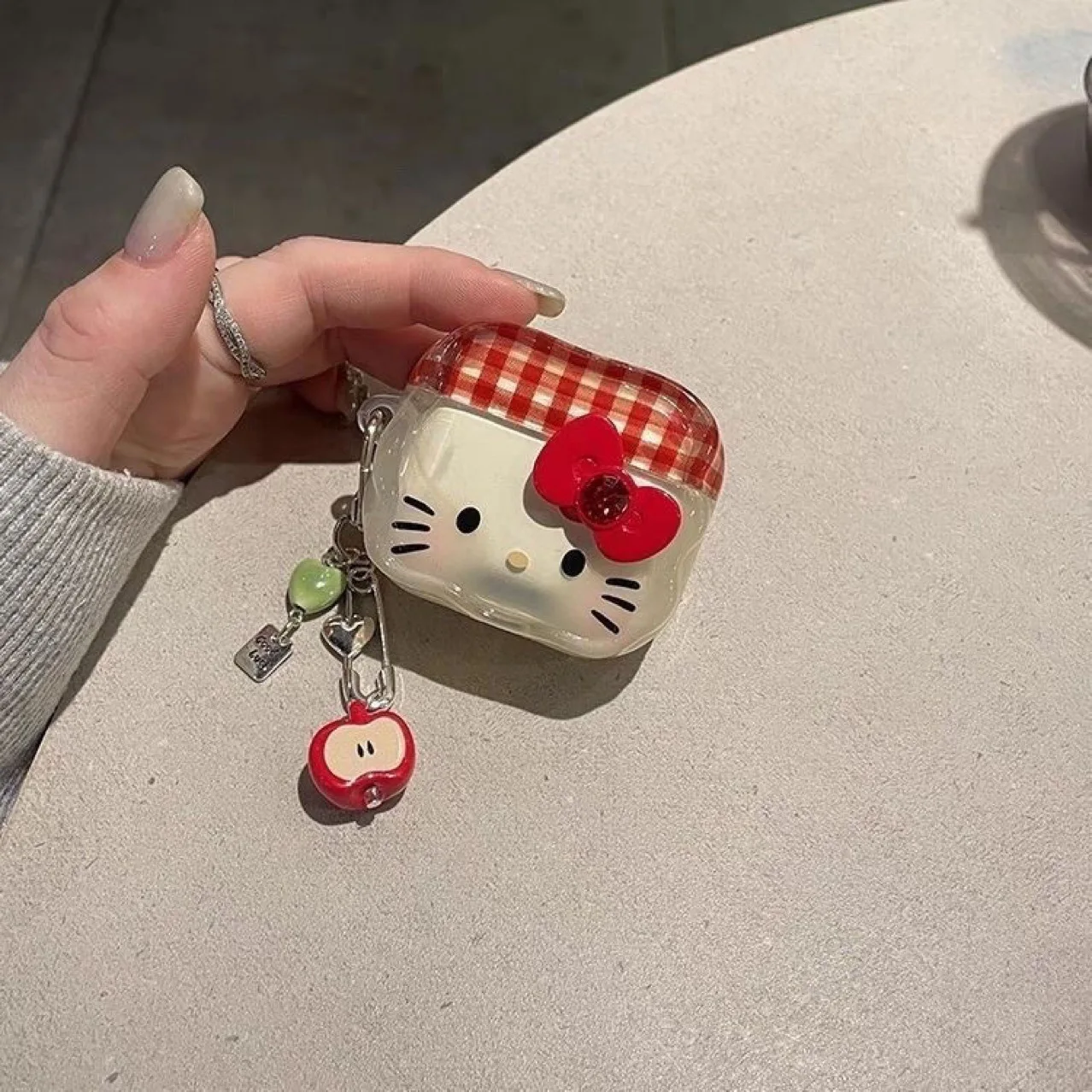 Custodia per auricolari Hello Kitty Cartoon per Apple Airpods 4 3 Pro 2 1 Custodia protettiva per auricolare Bluetooth senza fili con portachiavi Apple
